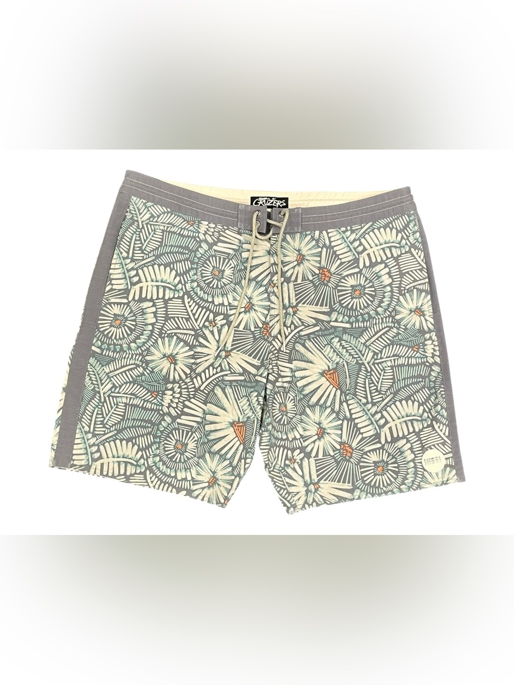 O'Neill‎ Cruzers | Gray and White Floral Botanical print Board Shorts 38